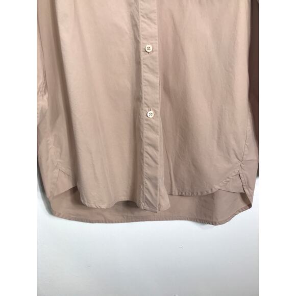 Jenni Kayne Boyfriend Button Up Cotton Shirt Blouse Top Small Tan Beige Capsule - Picture 5 of 10